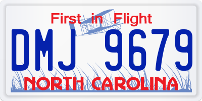 NC license plate DMJ9679
