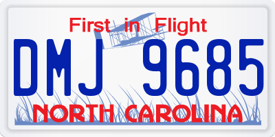 NC license plate DMJ9685