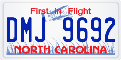 NC license plate DMJ9692