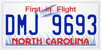 NC license plate DMJ9693
