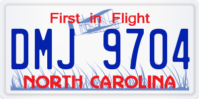 NC license plate DMJ9704