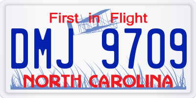 NC license plate DMJ9709