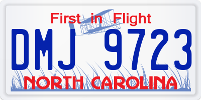 NC license plate DMJ9723