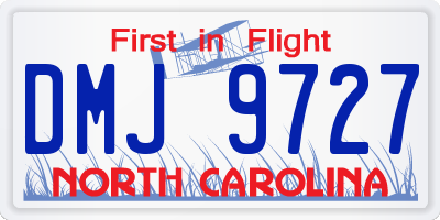 NC license plate DMJ9727
