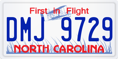 NC license plate DMJ9729