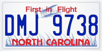 NC license plate DMJ9738