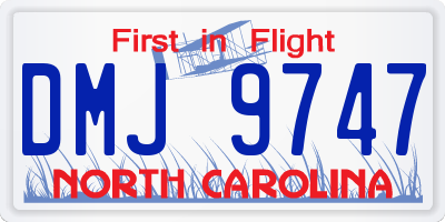NC license plate DMJ9747