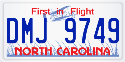 NC license plate DMJ9749