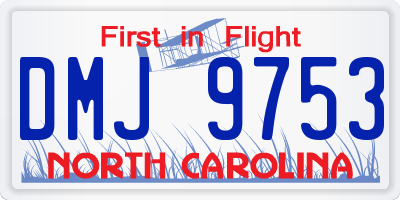 NC license plate DMJ9753
