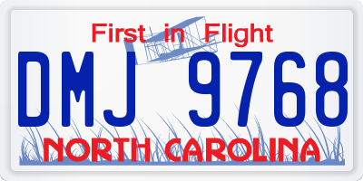 NC license plate DMJ9768