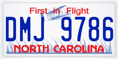 NC license plate DMJ9786