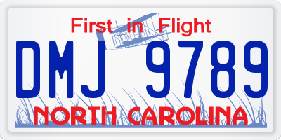 NC license plate DMJ9789
