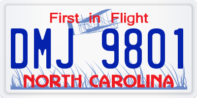 NC license plate DMJ9801