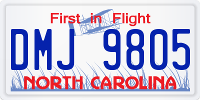 NC license plate DMJ9805