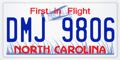 NC license plate DMJ9806