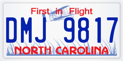 NC license plate DMJ9817
