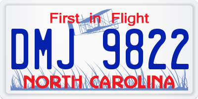 NC license plate DMJ9822