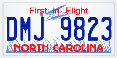 NC license plate DMJ9823