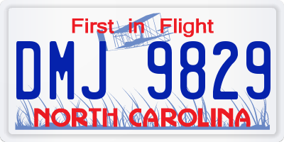 NC license plate DMJ9829