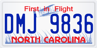 NC license plate DMJ9836