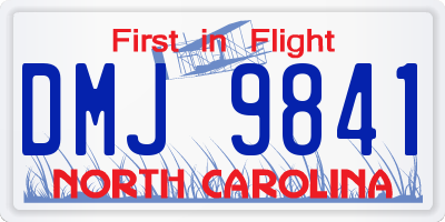 NC license plate DMJ9841
