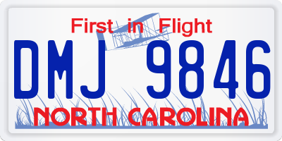 NC license plate DMJ9846