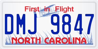 NC license plate DMJ9847