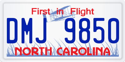 NC license plate DMJ9850