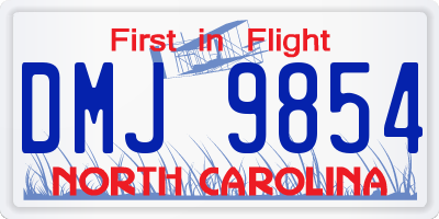 NC license plate DMJ9854