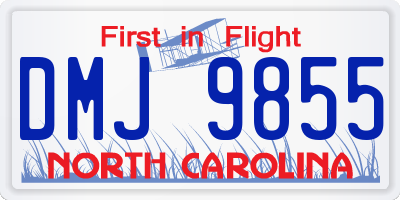 NC license plate DMJ9855