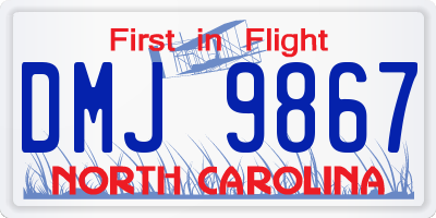 NC license plate DMJ9867