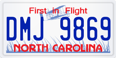 NC license plate DMJ9869