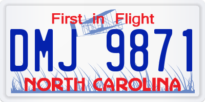 NC license plate DMJ9871