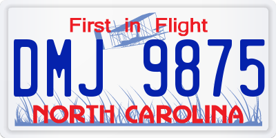 NC license plate DMJ9875