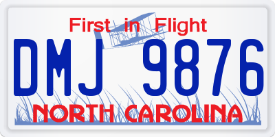 NC license plate DMJ9876