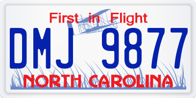 NC license plate DMJ9877