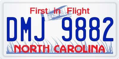 NC license plate DMJ9882
