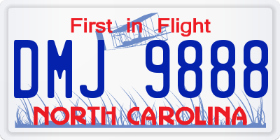 NC license plate DMJ9888