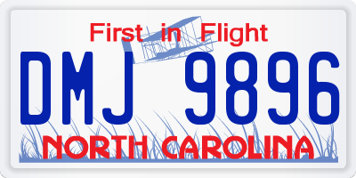 NC license plate DMJ9896