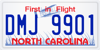 NC license plate DMJ9901