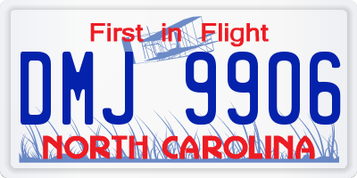 NC license plate DMJ9906