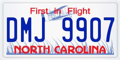 NC license plate DMJ9907