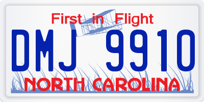 NC license plate DMJ9910