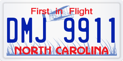 NC license plate DMJ9911