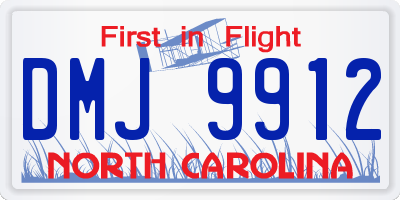 NC license plate DMJ9912
