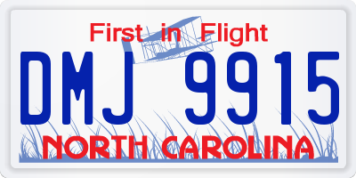NC license plate DMJ9915
