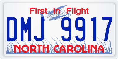 NC license plate DMJ9917