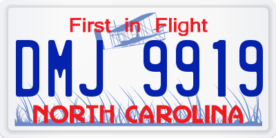 NC license plate DMJ9919