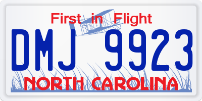 NC license plate DMJ9923