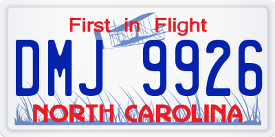 NC license plate DMJ9926